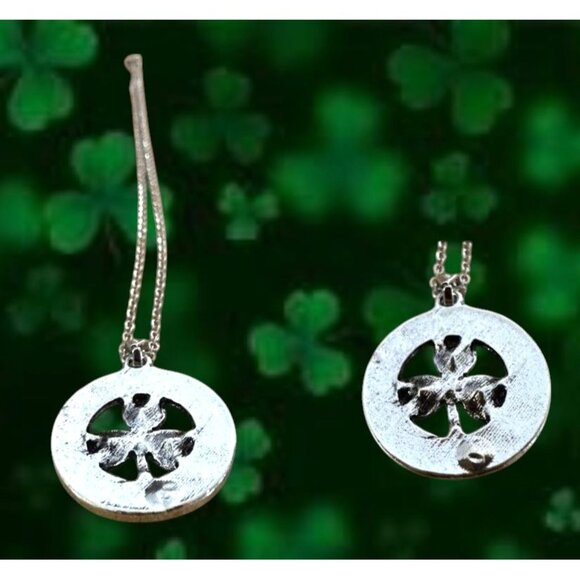 Shamrock Necklace New Celtic Knot Open Cut Design 18 in Chain St Patrick… - Picture 10 of 10